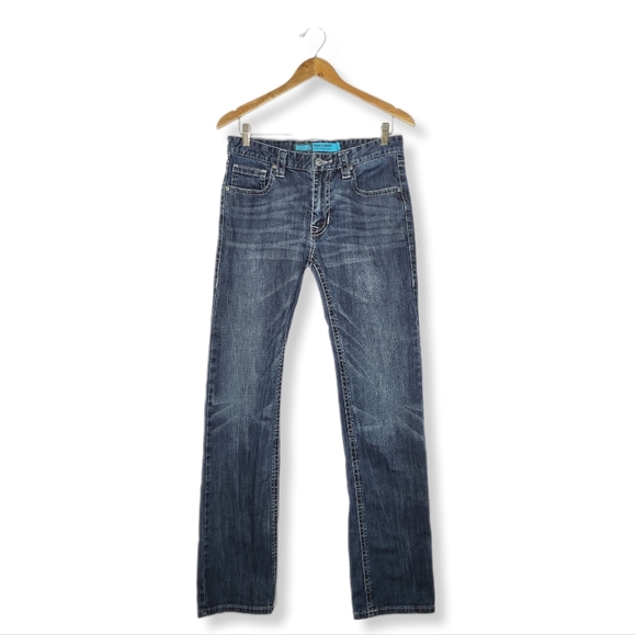 Rock & Roll Denim Men's Revolver Dark Wash Slim Fit Straight Leg Jeans 31 x 34 - Picture 1 of 11